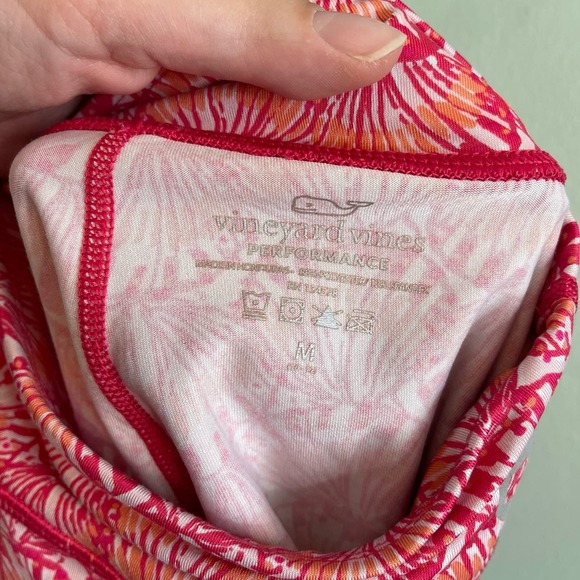 Vineyard Vines Leggings Womens M Performance Shell Print Yoga Activewear Pink - Picture 7 of 7